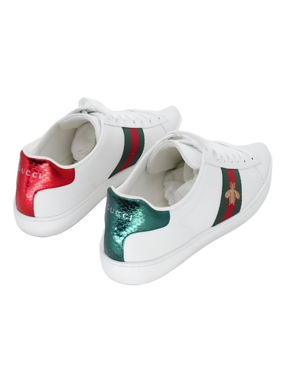 Gucci Womens Ace Sneaker White Bees Sz US 9M EU 39 - Picture 3 of 6